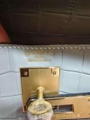 wholesale quality hermes kelly 28 bicolor pearl grey noir matte crocodile ghw